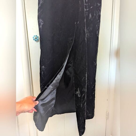 VTG Handmade Velvet Halter Dress Witchy Romantic Whimsigoth Fairy Grunge 2 4 - Picture 7 of 8